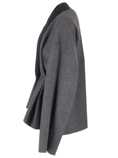 Shop Givenchy Reversible Wool Coat In Grey