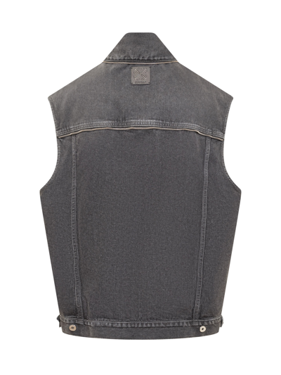 Shop Off-white Zip Denim Over Vest In Vintage Grey No Color