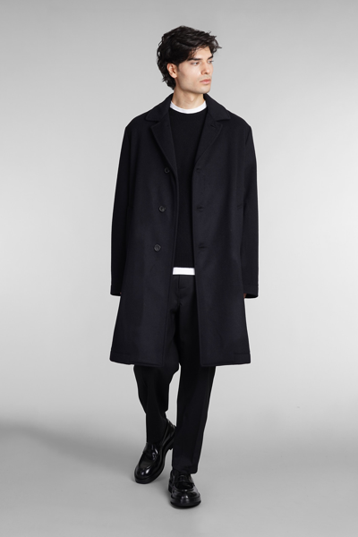 Shop Mauro Grifoni Coat In Black Wool