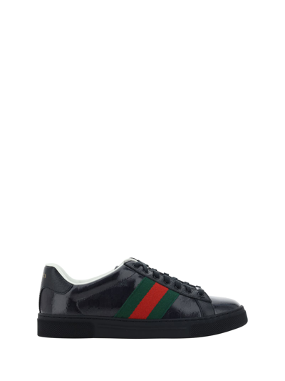 Shop Gucci Ace Sneakers In Black/black