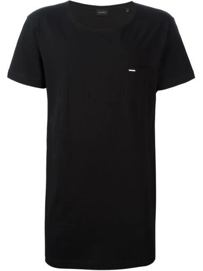 Shop Diesel Scoop Neck T-shirt In Black