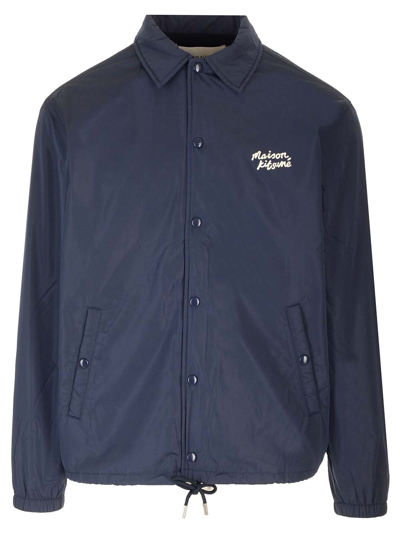 Shop Maison Kitsuné Coach Nylon Jacket In Blue