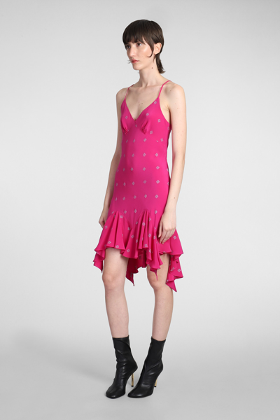 Shop Givenchy Dress In Fuxia Silk