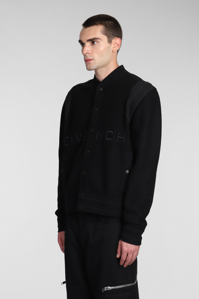 Shop Givenchy Bomber Bomber In Black Wool