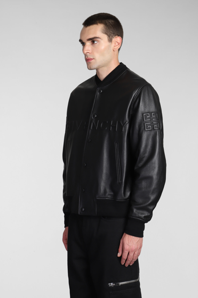 Shop Givenchy Bomber In Black Leather