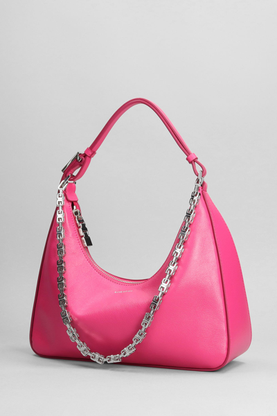 Shop Givenchy Moon Shoulder Bag In Fuxia Leather In Rose-pink