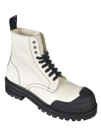 Shop Marni Dada Army Combat Boots In White