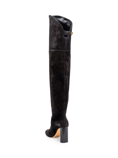 Shop Maison Skorpios Marylin Suede Leather Boots In Black