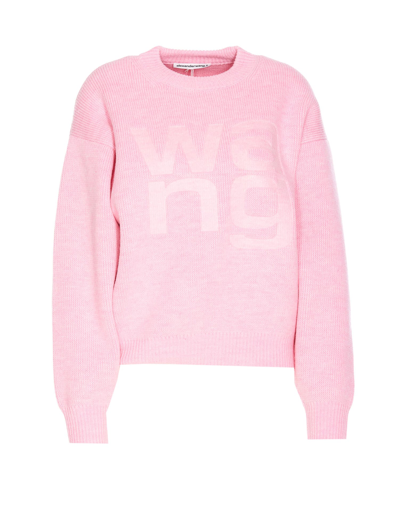 Shop Alexander Wang Logo Pullover In Pink