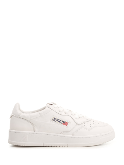 Shop Autry Medalist Sneaker In White Goat Leather