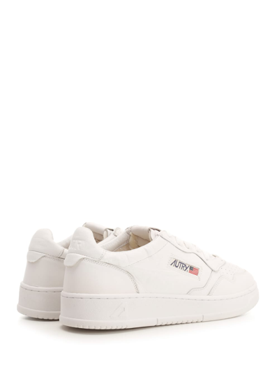 Shop Autry Medalist Sneaker In White Goat Leather