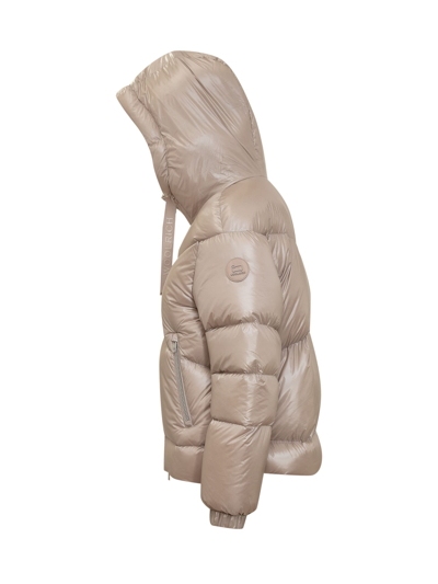 Shop Woolrich Aliquippa Down Jacket In Light Taupe