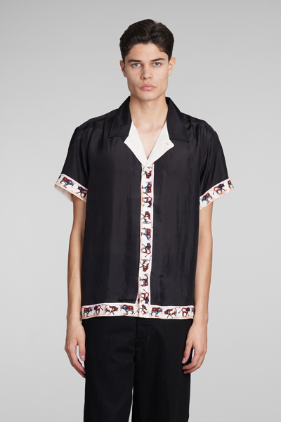 Shop Bode Shirt In Black Silk