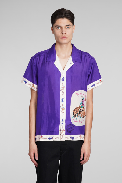Shop Bode Shirt In Viola Silk