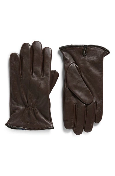 Shop Cole Haan Points Leather Gloves In Java