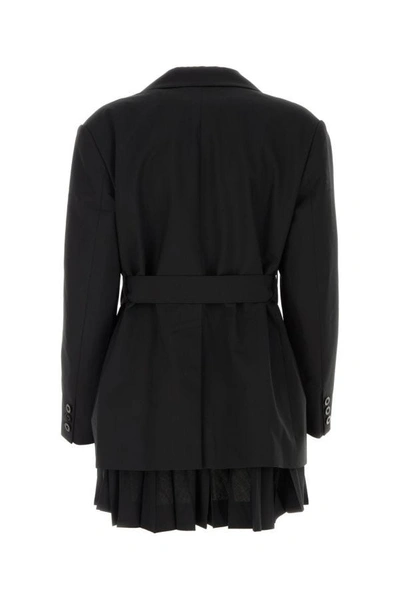 Shop Sacai Woman Black Twill Suiting Jacket