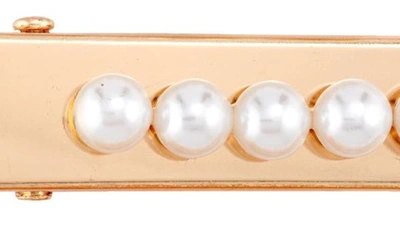 Shop Tasha Assorted 6-pack Pearly Bead Hair Clips In Ivory/ Rose Gold