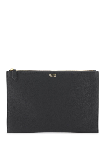Shop Tom Ford Grained Leather Pouch Men In Black