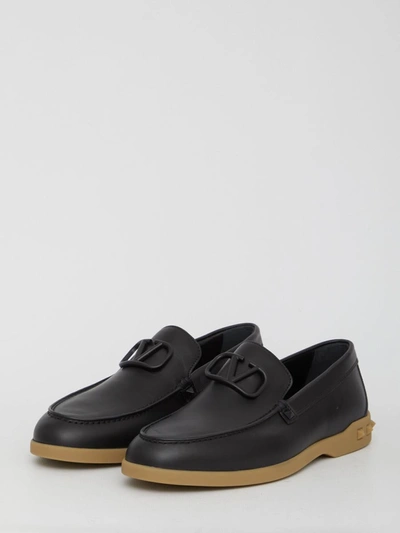 Shop Valentino Vlogo Signature Loafers In Black
