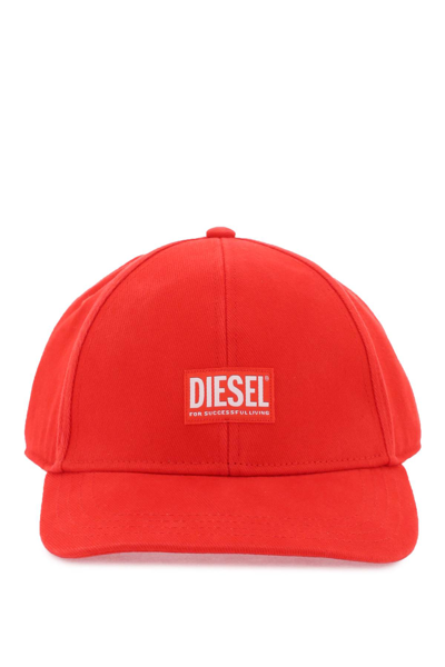 Shop Diesel Corry-jacq-wash Baseball Cap In Formula Red (red)