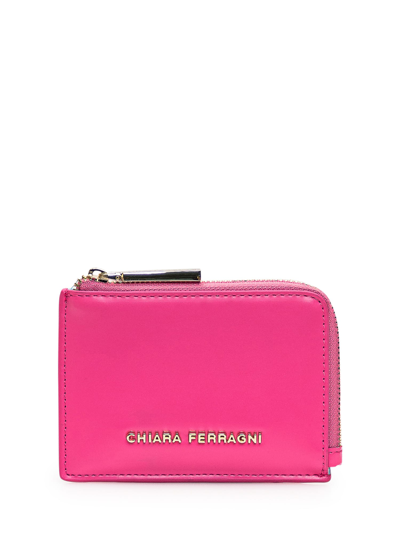 Shop Chiara Ferragni Mini Envelope Wallet In Lilac Sachet