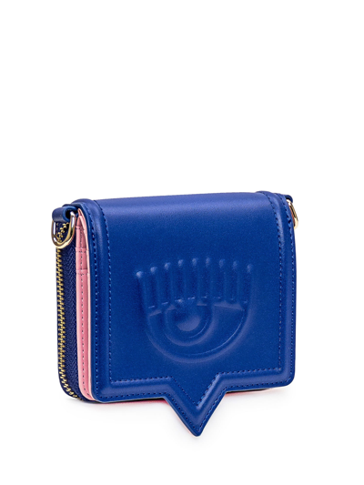 Shop Chiara Ferragni Eyelike Wallet In Royal Blue