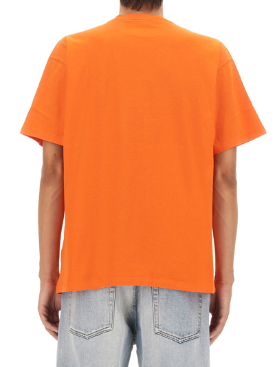 Shop Aries T-shirt With Logo In Arancione
