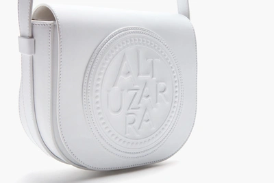 Shop Altuzarra 'medallion Saddle' Bag In Optic White