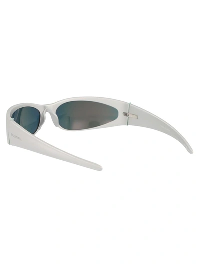 Shop Balenciaga Sunglasses In 004 Silver Silver Red