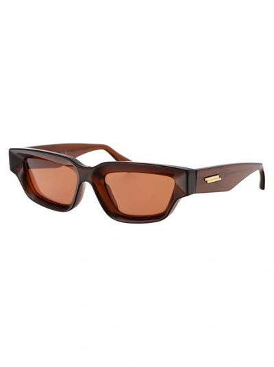 Shop Bottega Veneta Sunglasses In 004 Brown Brown Brown