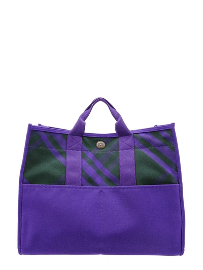 Shop Burberry Shoulder Bag In Purple