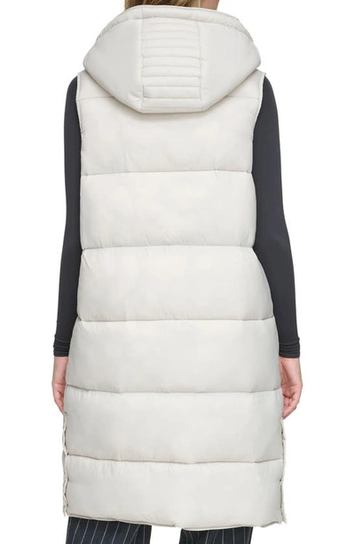 Andrew Marc Kerr Hooded Longline Puffer Vest In Moon