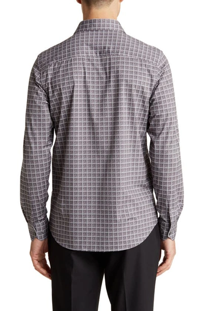 Shop Bugatchi Ooohcotton® Check Print Button-up Shirt In Charcoal