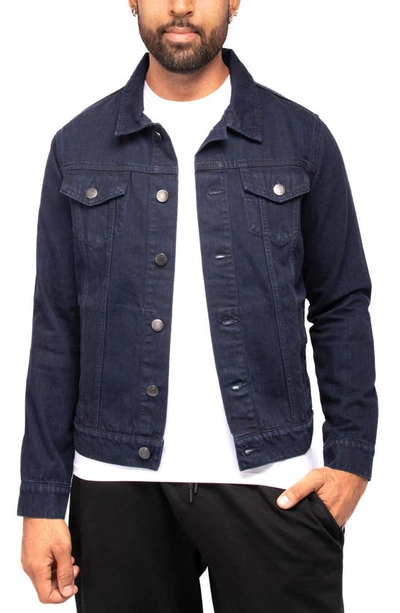 X-ray Slim Washed Denim Jacket In Navy