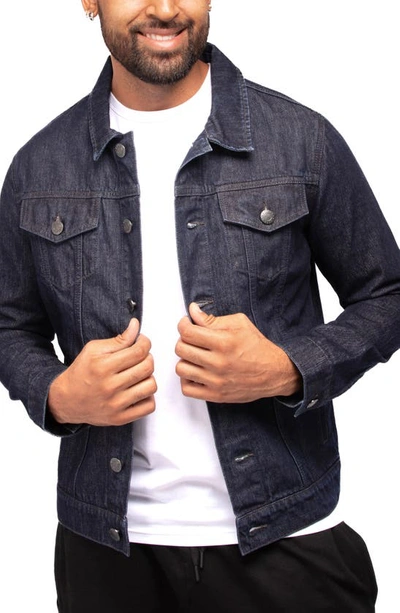 X-ray Slim Washed Denim Jacket In Blue Rinse