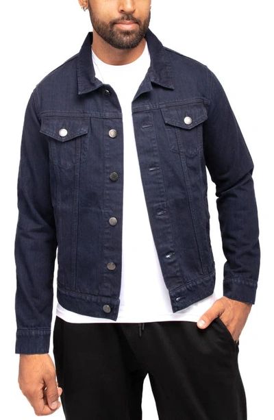 X-ray Slim Washed Denim Jacket In Navy