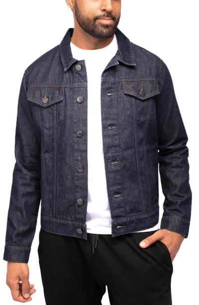 X-ray Slim Washed Denim Jacket In Blue Rinse