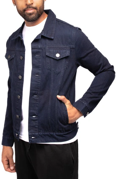 X-ray Slim Washed Denim Jacket In Navy