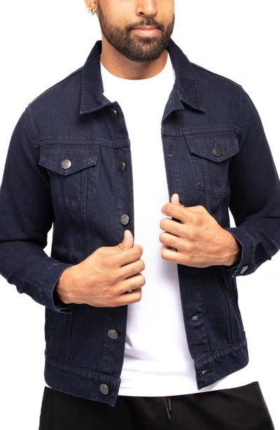 X-ray Slim Washed Denim Jacket In Navy
