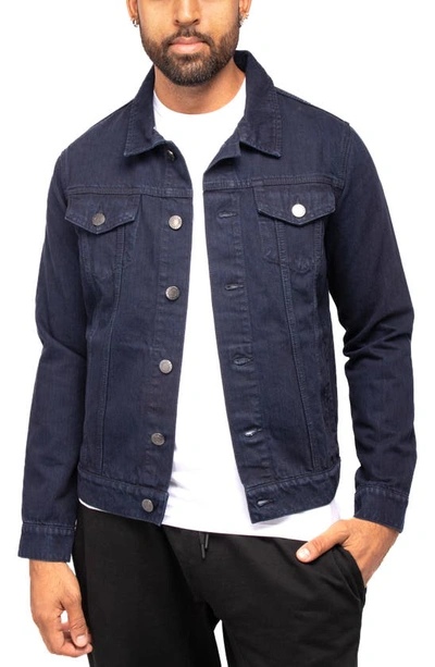 X-ray Slim Washed Denim Jacket In Navy