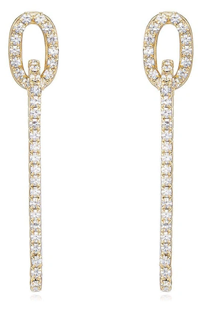 Shop Ettika Crystal Paperclip Drop Earrings In Gold