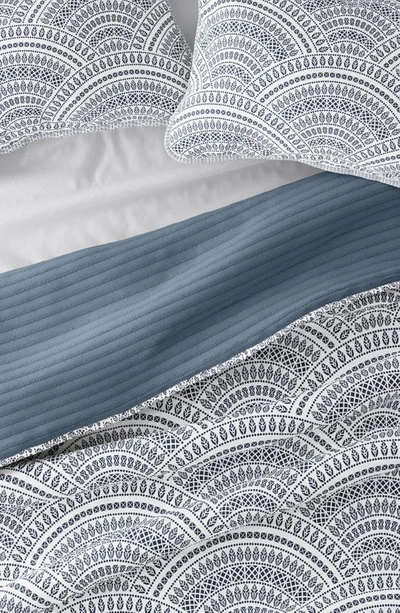 Ienjoy Home 3-piece Reversible Scallop Print Quilt Set -king In Dusk Blue