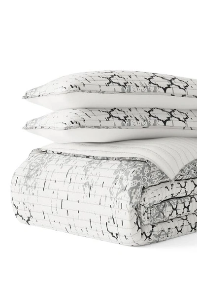 Ienjoy Home 3-piece Distressed Print Quilt Set In Light Gray