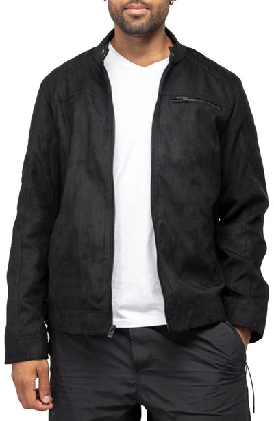 Shop X-ray Xray Faux Suede Moto Jacket In Black