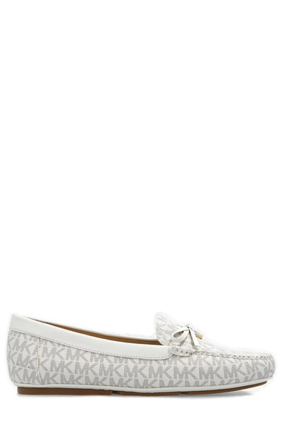 Shop Michael Michael Kors Juliette Logo Loafers In White