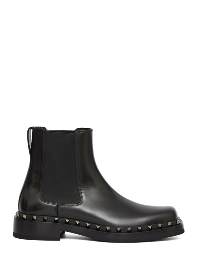 Shop Valentino Rockstud Mway Boots In Black