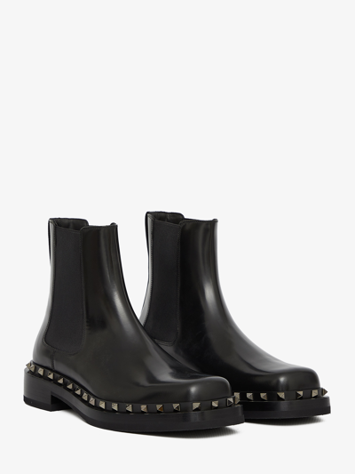 Shop Valentino Rockstud Mway Boots In Black