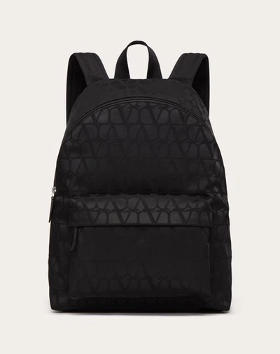 Shop Valentino Garavani Toile Iconographe Backpack In Technical Fabric In Black