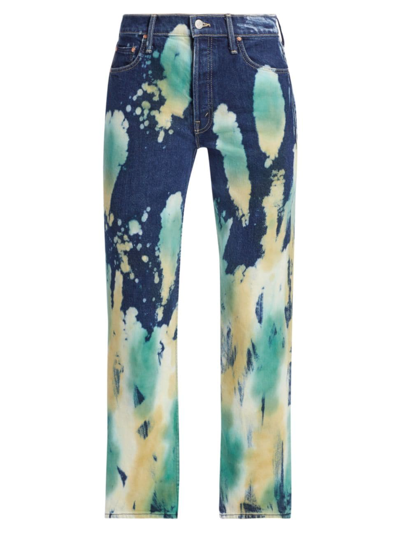 Shop Mother Women's The Thrasher Flood High-rise Stretch Cropped Jeans In Lava Lamp
