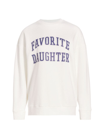 Shop Favorite Daughter Women's Collegiate Oversized Cotton Logo Sweatshirt In White